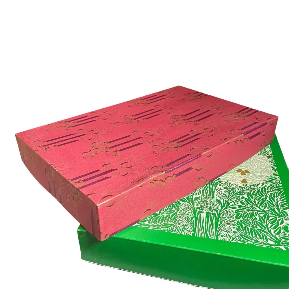 Set 2 VTG 50s 60s Christmas Department Store Shirt Size Cardboard Gift Boxes